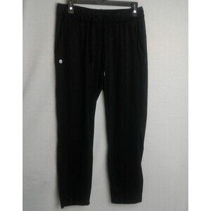 Womans Gradual Black Pants Elastic Waist Size M Stretch w/ pockets drawstring